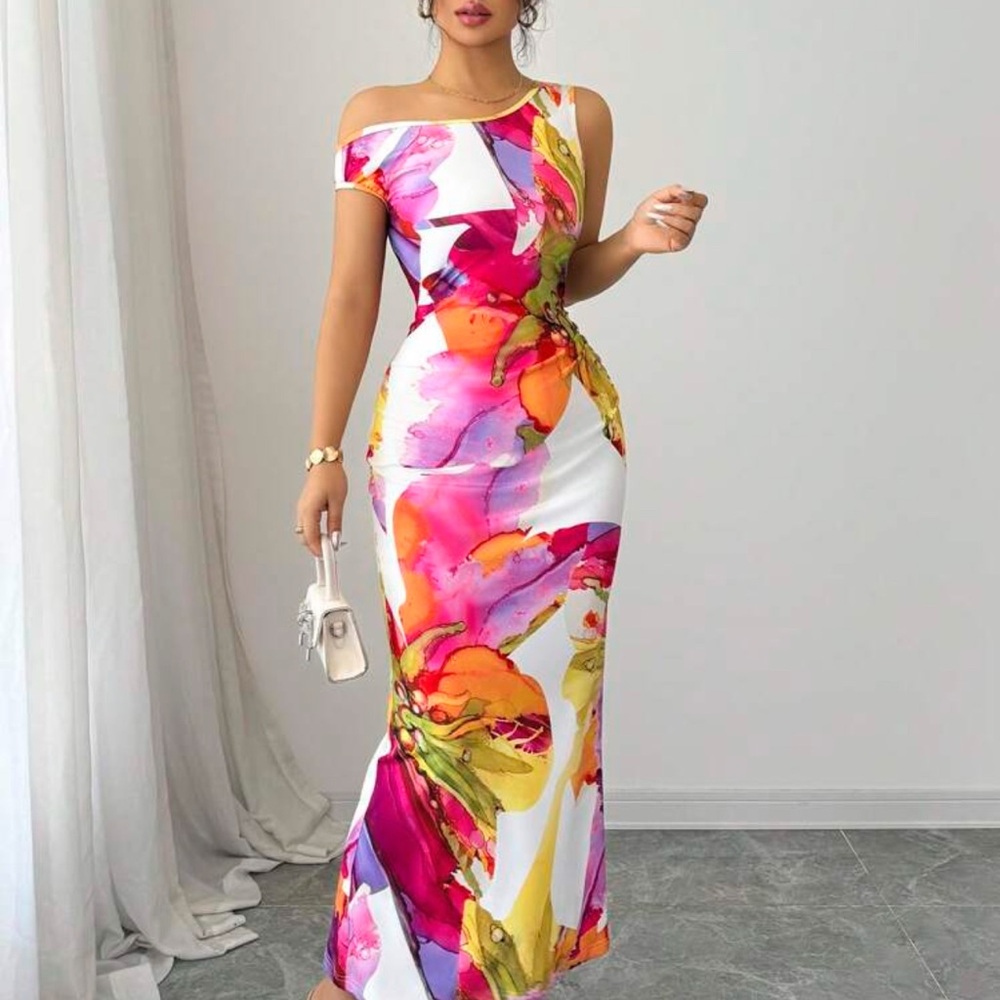 Floral Off-Shoulder Maxi Dress